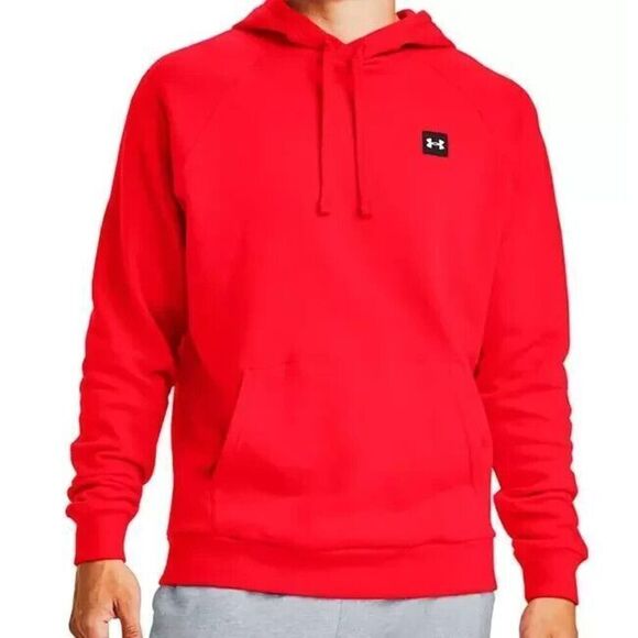Under Armour 1357092-600 Men's Sz Small Red UA Rival Fleece LC Logo Hoodie - Picture 8 of 8